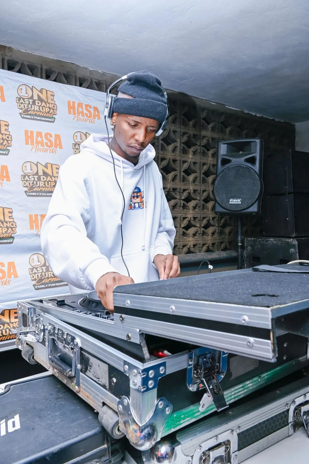 Student DJ performing live set during a social event at Burgers Park Student Hotel