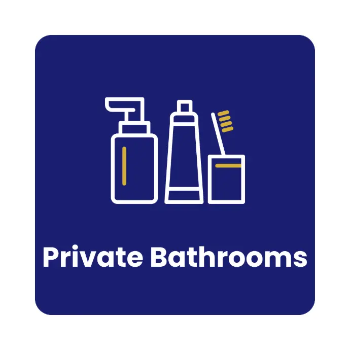 Private bathroom in all rooms