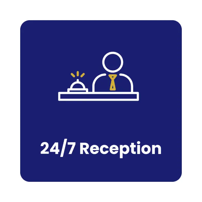 Receptionist welcoming new student to Burgers Park
